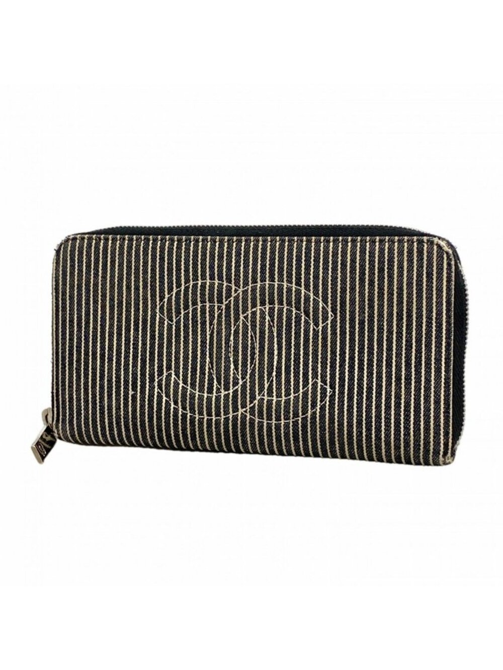 Chanel Wallet Denim Black Silver